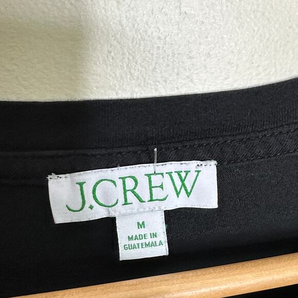 J. CREW Knit Broken In Jersey Tiered Mini Dress Black Sz M {3X45} - Picture 5 of 7